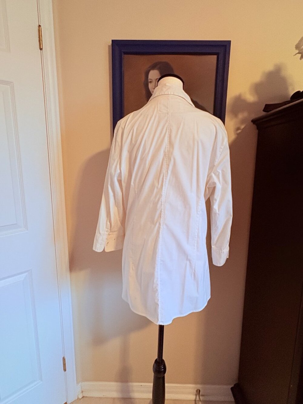 White Cotton Rider's Blouse, Large - Picture 2 of 5